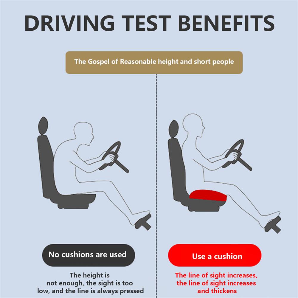 Car Booster Seat Cushion Heightening Height Boost Mat, Breathable Mesh Portable Car Seat Pad Angle Lift Seat for Car Office Home