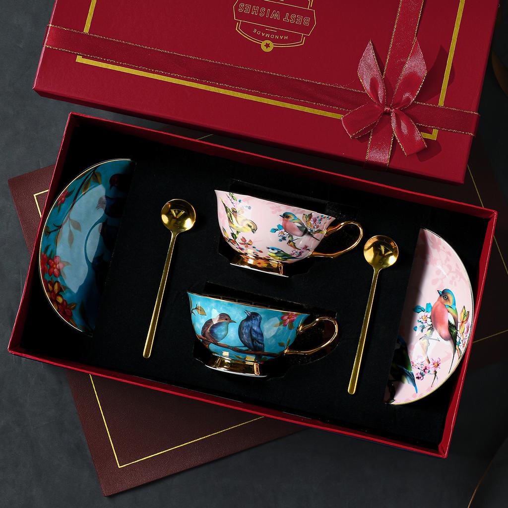 Exquisite And Beautiful Bone China Coffee Cup Set High-End Birthday Gift Light Luxury And High-Value Housewarming Gift Gift Box.
