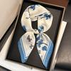 Retro Floral Print Silk Square Scarf Women Bag Ribbons Soft Satin Kerchief Hairband Head Scarves Decorate Hijab Female Headband