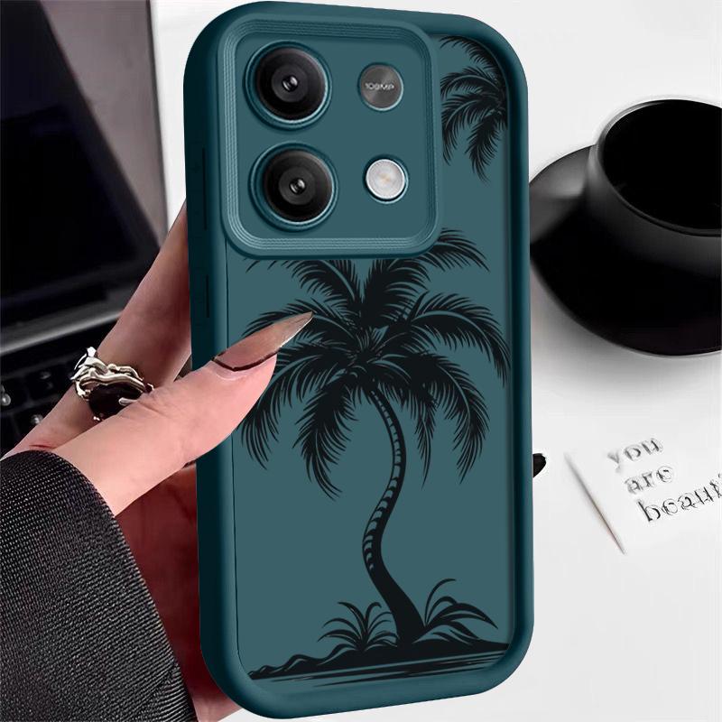 Für Xiaomi 14T Pro 13T Poco X7 F6 Pro X6 Redmi Note 14 15 13 Pro 12 11 Handyhülle Kokospalmen-Druck Anti-Fall Weiches TPU Stoßfest Mattes Stoßstangen-Cover