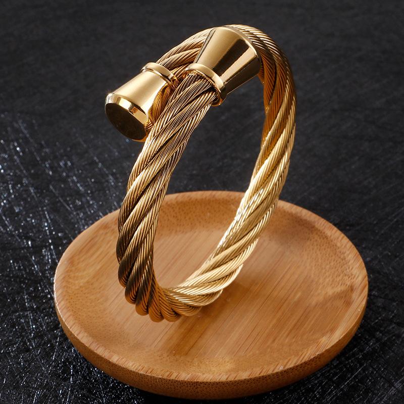 2026 Titanium Steel Open Bracelet, Personalized Fashion Men's Bracelet, Steel Wire Bracelet