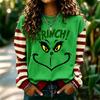 Women's Trendy Long Sleeve Neck Pullover Sweatshirt with Christmas Print for Winter Holiday