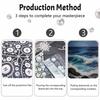 Ocean Waves and Pearls Diamond Painting Art Kit DIY Gemstone Beading Craft Kit Home Wall Decoration