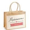 Beach Bag - PLANETEE - Jute with Pocket Musician On Holiday - Cotton - Multicolored - 43x33 Cm