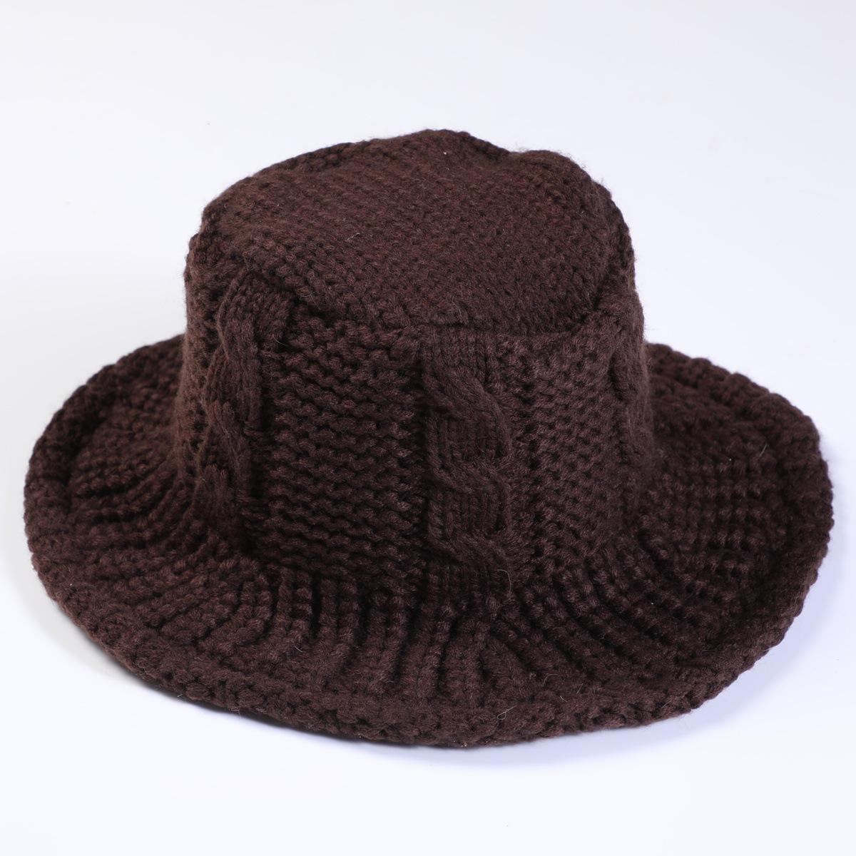 Женская осенне-зимняя шерстяная шляпа-горшок — фото 14