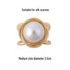 "Elegant Korean Fashion Pearl Silk Scarf Buckle - High-end Jewelry Decoration for Shawls and Coats"
