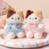Adorable Cat Plush Keychain Stuffed Collection Soft Toy Accessory Kawaii With Pink Dress Oversized Glasses Bag Charm For