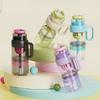 Portable Double Drinking Sipping Cup Women's Outdoor Sports Fitness Plastic Water Bottle for Gym Travel