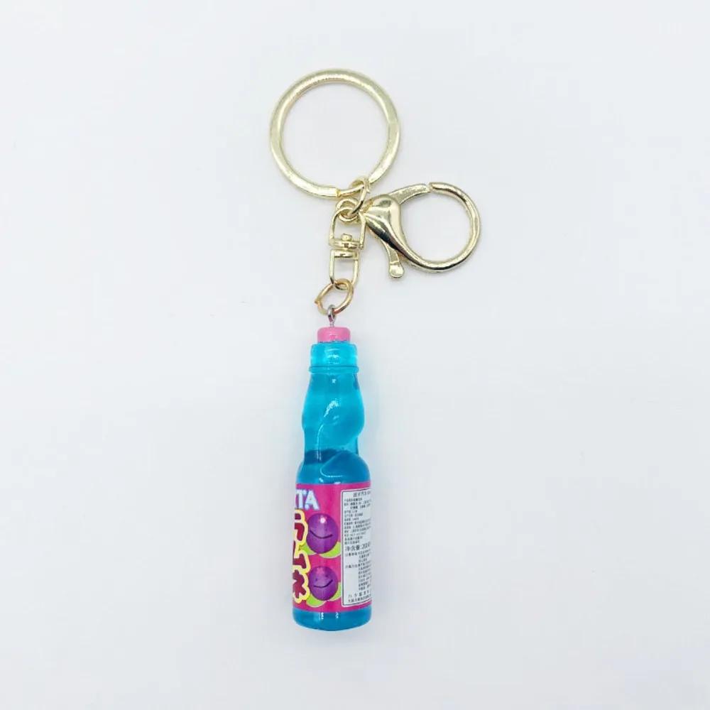 Simulation Marbles Bobble Soda Key Chain Miniature Japanese Ramune Soda keychain Cute Dollhouse Ornaments Bag Accessories голубика