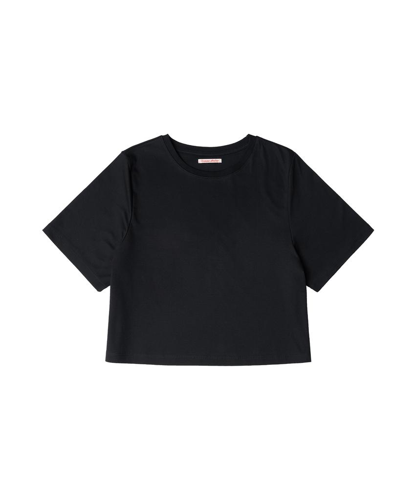 Banwonateullie A3488 Loose Fit Crop T-Shirt_Black