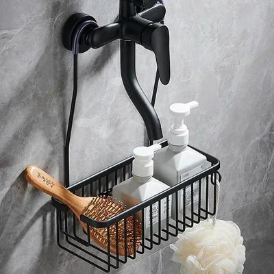 Praktisches Toiletten-Duschregal mit bohrfreier Installation Badezimmerkorb für Duschraum und Badprodukte Föhnhalter