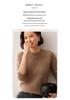 Women's Solid Color Cashmere Knit Sweater: Round Neck, Long Sleeve, Double-Ply Base Layer for Autumn & Winter.