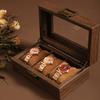 2025 New Style Retro Imitation Wood Grain Leather Watch Box Creative Chinese Style Watch Storage Case Gift Box