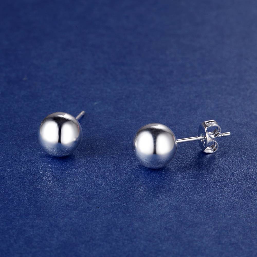Classic Copper 8mm 10MM Beads Studs Earrings for Women Fashion Elegant Christmas Gifts Wedding Party Jewelry