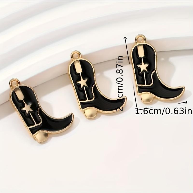 12pcs Alloy Cowboy Boot and Hat Charms for DIY Jewelry Making - Versatile Pendants for Necklaces Bracelets and Earrings.