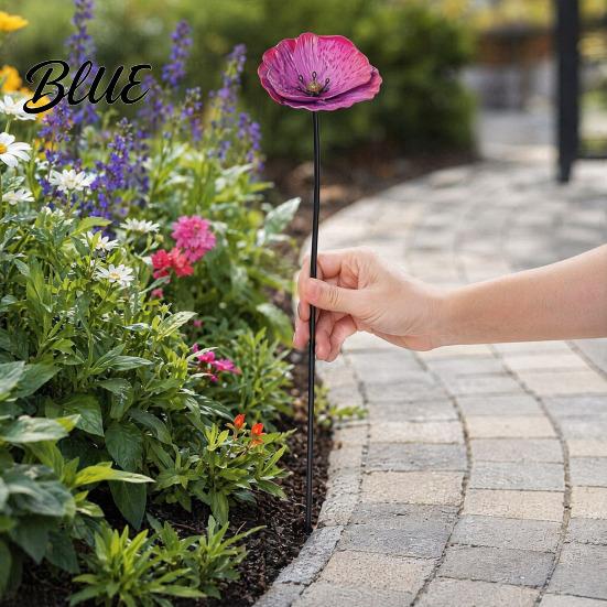 Accenti Floreali in Metallo per Patio 2 Pezzi Fiori Decorativi da Esterno Picchetti da Giardino Decorazione Fioriera