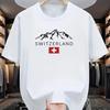 2025 Men's summer 100 cotton fashionable casual sports loose plus size letter pattern printed round neck short sleeved T-shirt