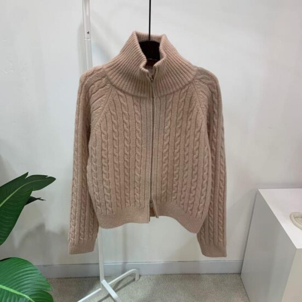 C S In The Room Polo neCk Two Way Zip Up Cable Raglan Knit Cardigan 4Color