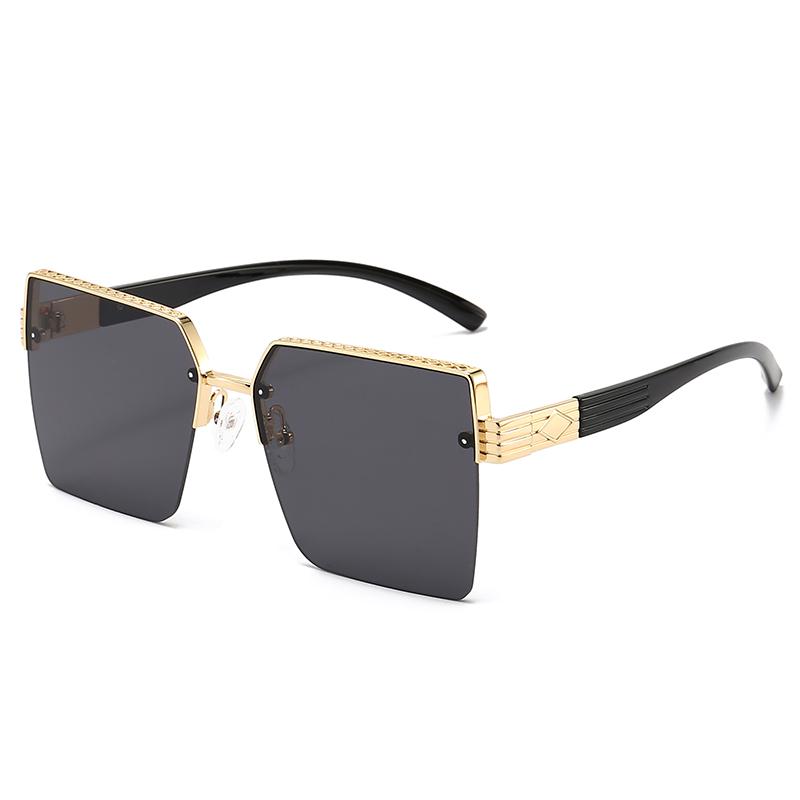 

New Sunglasses Fashionable Large Box Glasses Fashion Show Half Frame Sunglasses 1205 чёрный