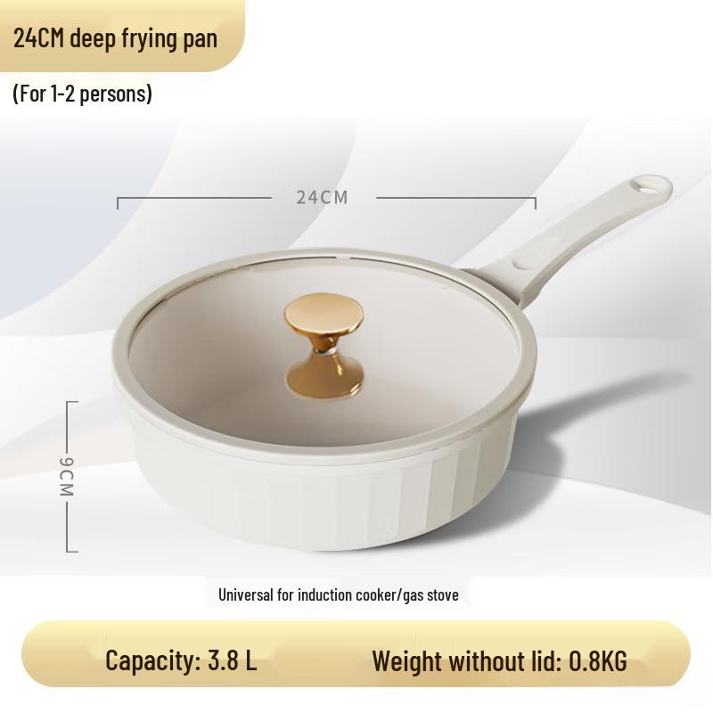 

Zhiszhi 24cm Maifan Stone Enamel Deep Fry Pan