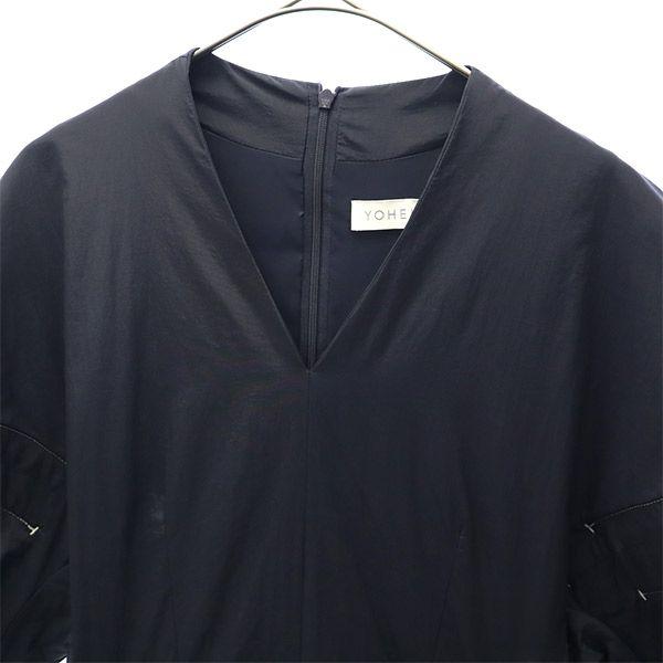 YOHEI OHNO Made In Japan Long Sleeve Long Dress OS Navy Women Used