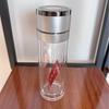 One-Touch Open Goose Egg Double-Layer Glass Cup: Anti-Scalding, High Borosilicate, Quick-Open Tea/Water Separation Cup