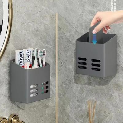 Bathroom Shelf Makeup Storage Organizer No Drill Toiletries Shelves Wall Mount Comb Skin Care Product Rack Bathroom Accessories