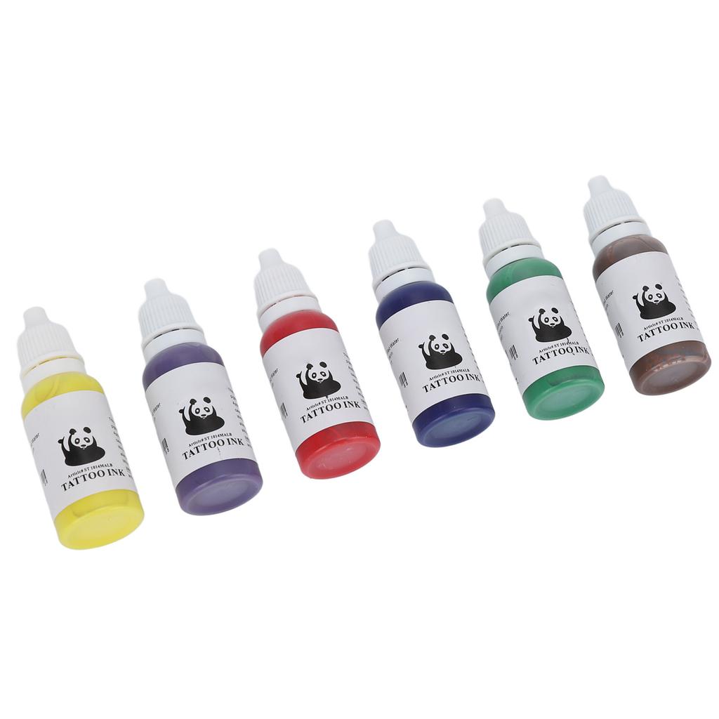 6 Color 15ml Tattoo Pigment Set Professional Home Salon Fast Coloring Tattoo Ink for Novice Tattoo Artist