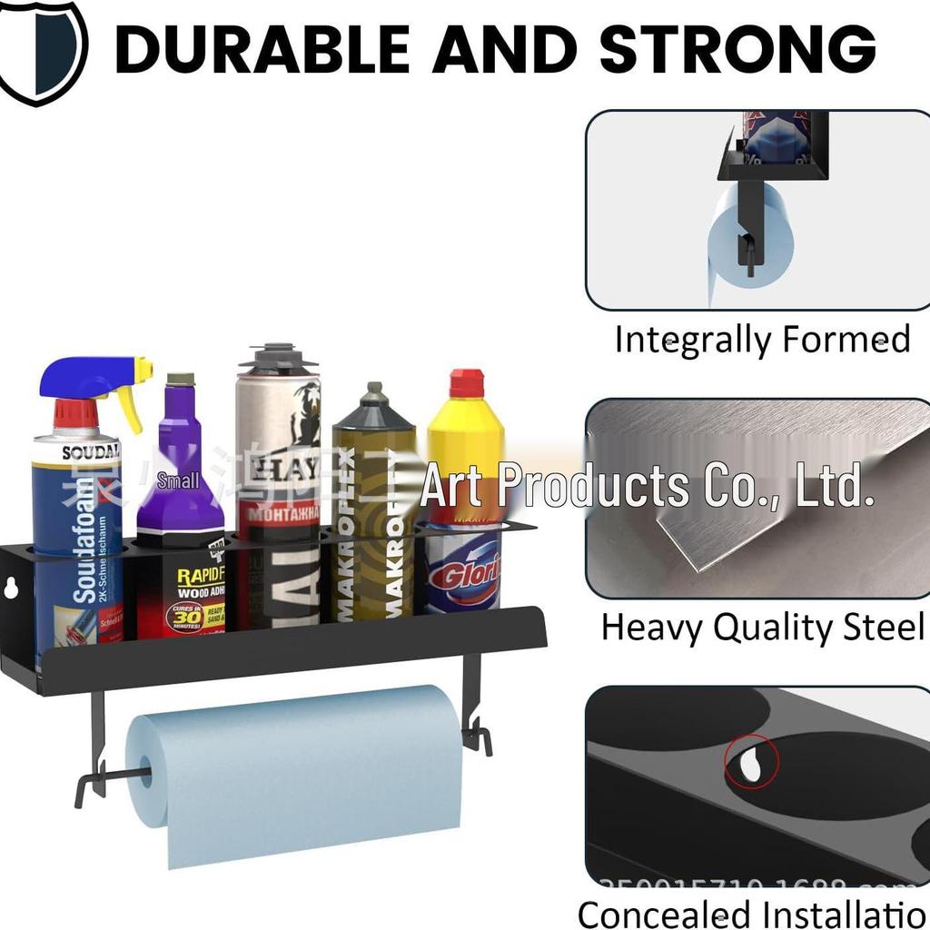 Aerosol Spray & Paint Bottle Storage Rack - Tissue Holder & Tool Organizer for Home & Workspace