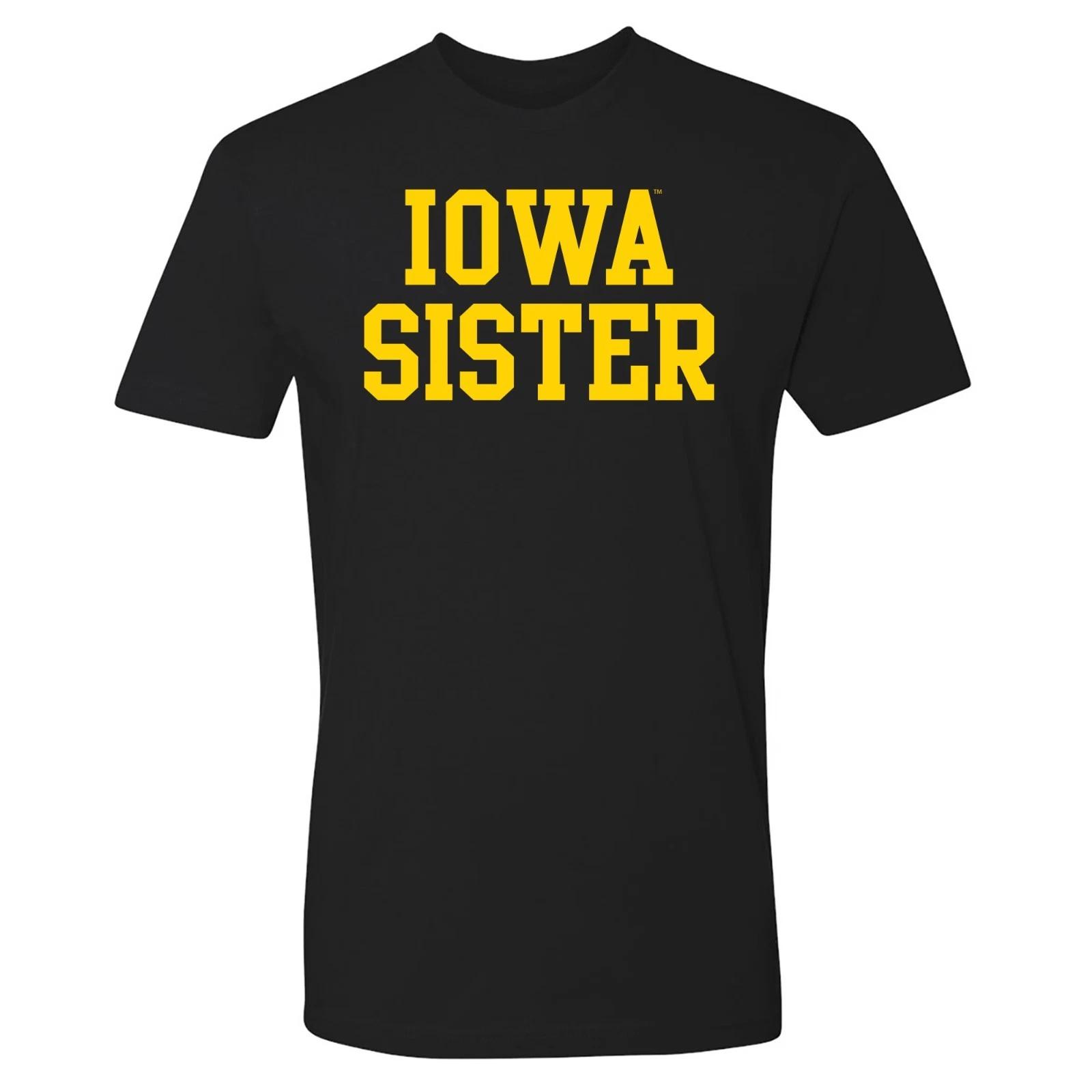 Iowa Hawkeyes Sister Basic Block Premium Cotton T Shirt - Black 4XL
