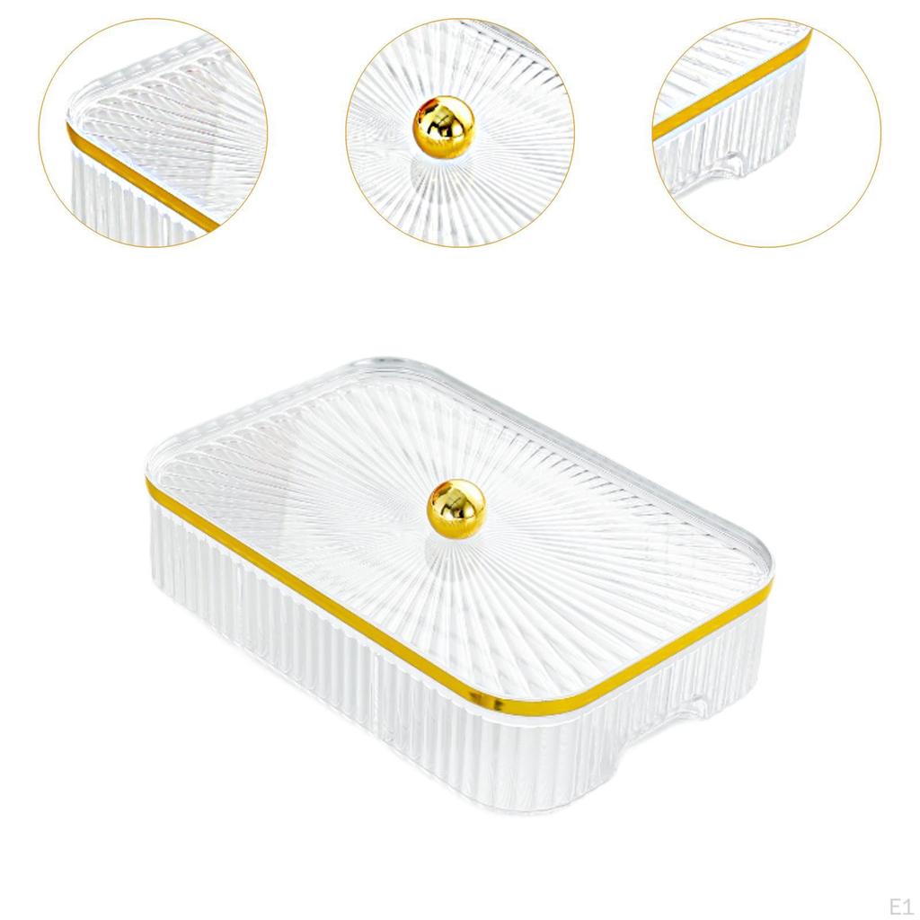Dry Fruit Serving Tray with Lid Appetizer Plate Candy and Nut Dishes Compartments for