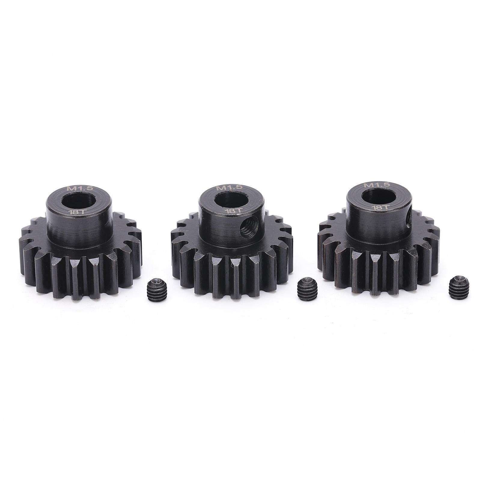 

3PCS Steel Pinion Motor Gear M1.5 8mm 18T Shaft for 16 15 RC Model Car Motor