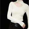 Half-turtleneck halterneck sweater women's autumn and winter new early spring inner mid-neck base layer off-the-shoulder knitted top