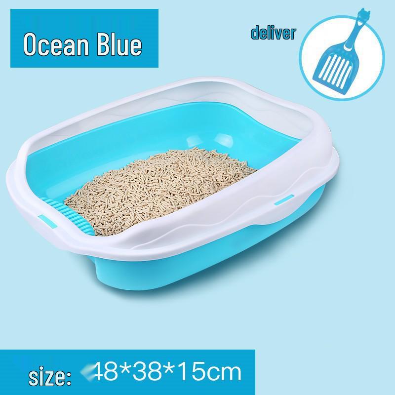 Extra Large Splash-Proof Enclosed Cat Litter Box with Sand and Feces Tray & Free Shipping
