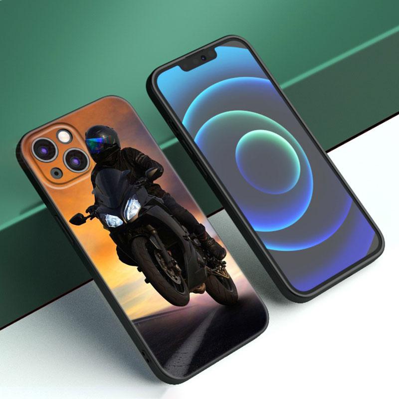 Moto Cross Motorcycle Sports Phone Case For Apple iPhone 12 13 Mini 11 14 15 Pro Max 7 8 Plus X XR XS SE 2020 2022 Black Case