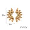 New Exaggerated Fan Shape Women's Hanging Earrings Gold Color Metal Geometric Dangle Earrings for Female European Ear Zircon