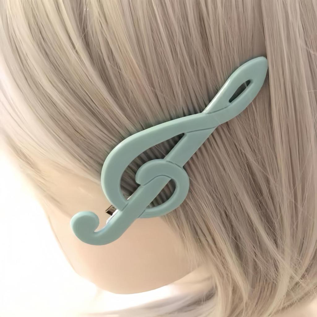 Lucky Retro Music Note Hair Clip - Versatile Sweet Bangs Clip for Girls, Students, and Fine Hair.
