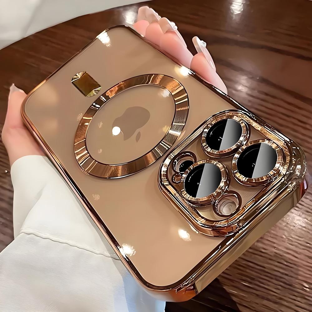 Magnetic Plating Camera Lens Protection Case For iPhone 17 16 15 14 Plus 13 12 11 Pro Max Case for Magsafe Wireless Charge Cover