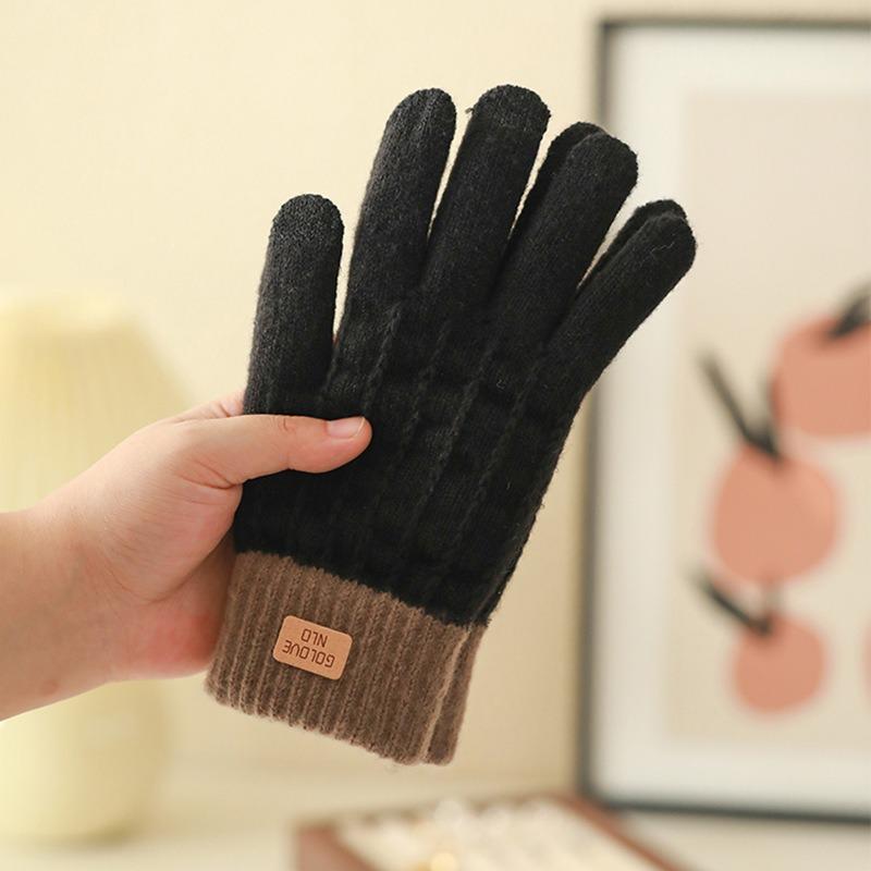 Velvet-Lined Korean Touch Screen Winter Cycling Gloves - Warm Unisex Wool