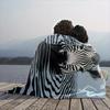 Safari Zebra Stripe Blanket Reversible Flannel Throw for Wild Elegance AllSeason Comfort Animal Print Gift