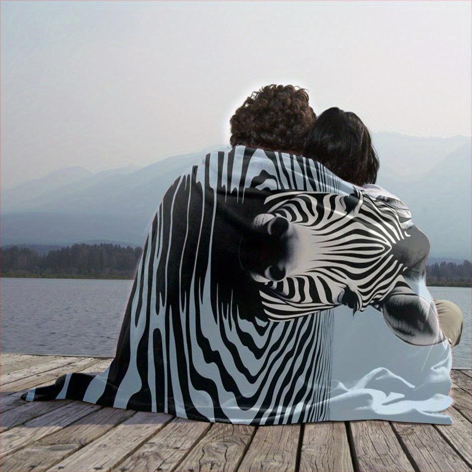 Safari Zebra Stripe Blanket Reversible Flannel Throw for Wild Elegance AllSeason Comfort Animal Print Gift