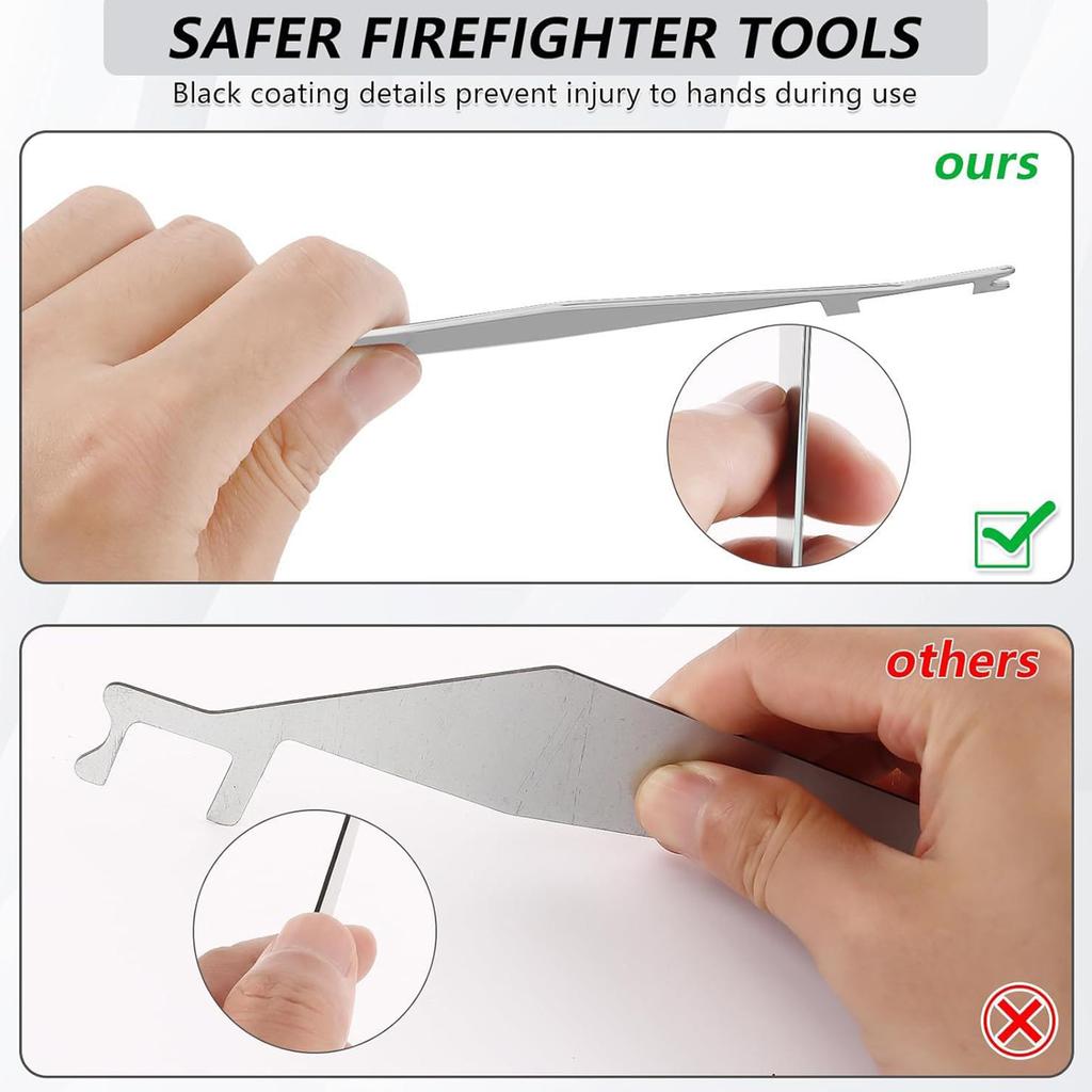 Multi-Use Door Entry Tool 2 Pack – Stainless & Spring Steel Rescue EDC Tool With Hook Design And 4.5 Inch Ruler, Compact Hand Tool