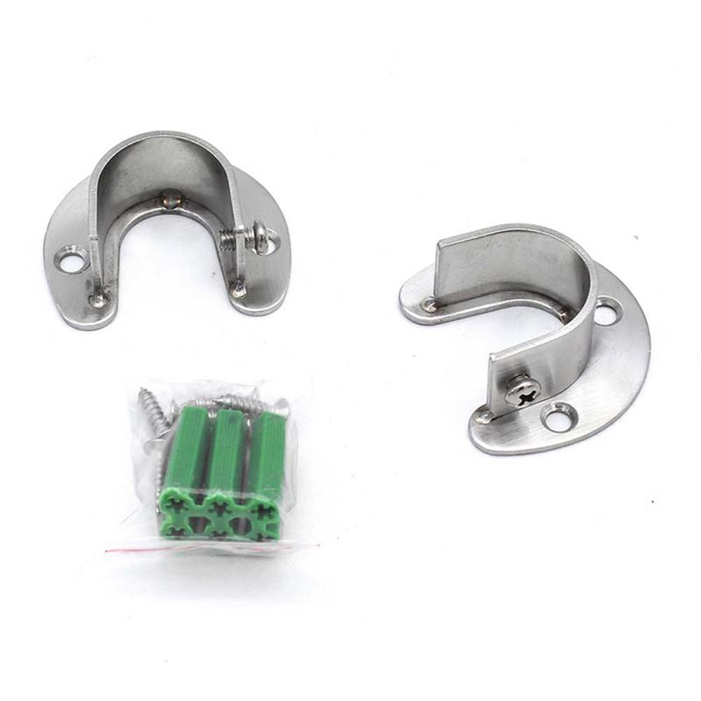 U-Shaped Closet Rod End Support Stainless Steel Wardrobe Rail Pole Socket C#P5 U-Shaped Closet Rod End Support Stainless Steel Wardrobe Rail Pole Socket C#P5
