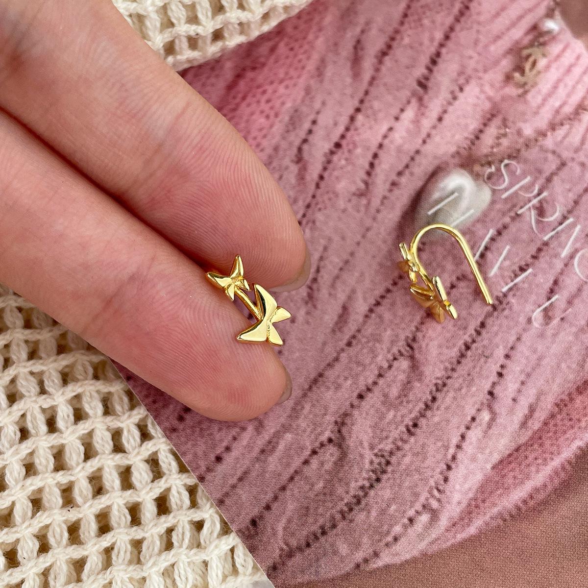 

Whole body 925 sterling silver butterfly ear hook women s light luxury fashion sweet wind earrings niche design high sense versatile 925 silver