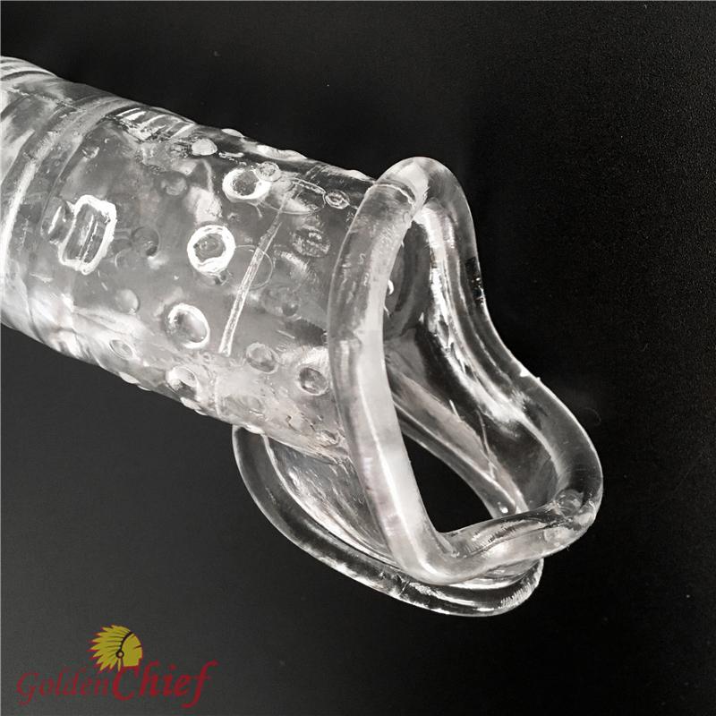 SML Elastic Penis Extension Sleeve Reusable Soft Delayed Ejaculation Condoms Penis Extender Big Dick Wearable Penis Thick Dildo