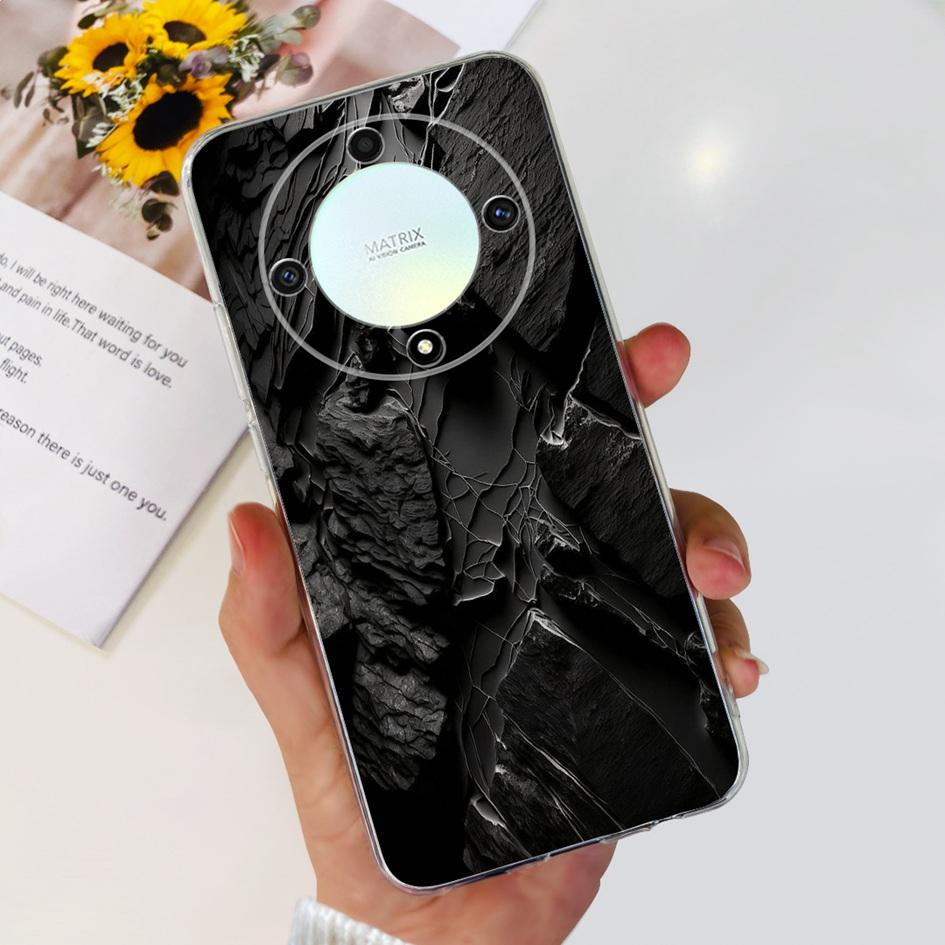 For Honor X9b 5G Case ALI-NX1 Popular Flower Soft Clear Silicon TPU Cover For Honor X9a RMO-NX1 HonorX9 ANY-NX1 Shockproof Funda