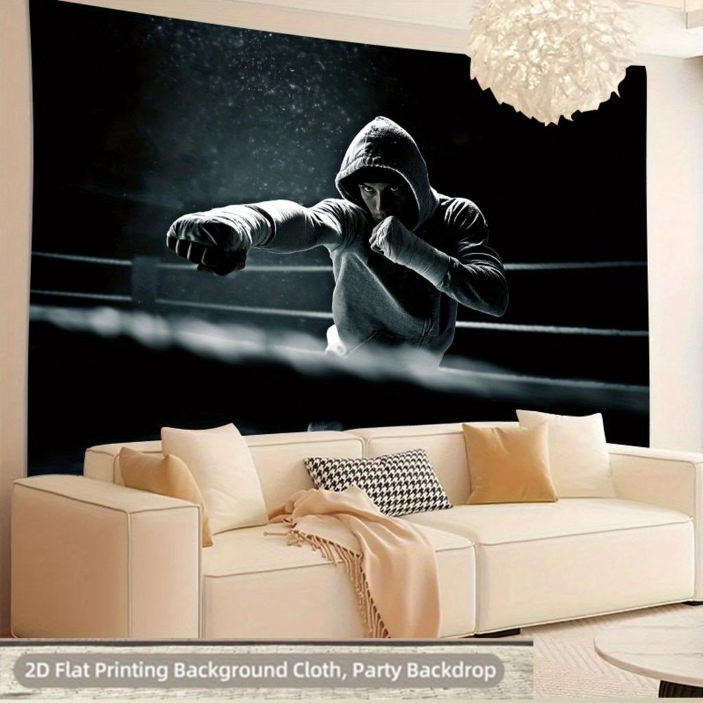 2D Plane 1 Piece of Boxing Gym Tapestry Suitable for Decorating Home Gyms and for Boxing Purposes.
