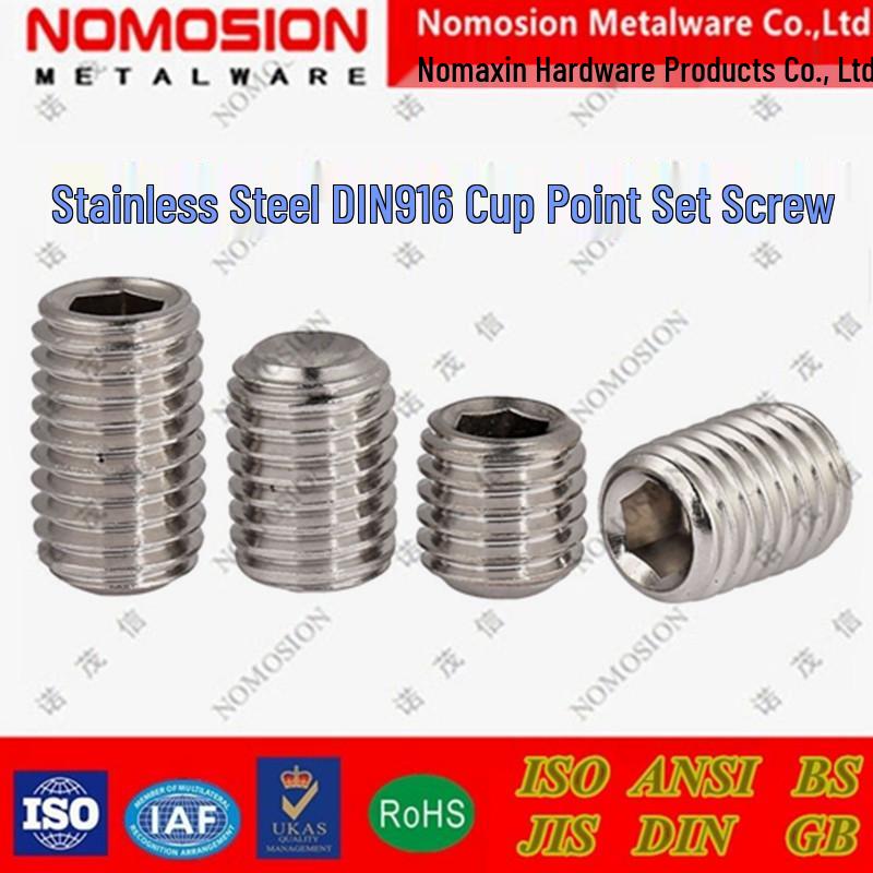 304 Stainless Steel Hex Socket Headless Grub Screw DIN916 M8 M10 M12 M16