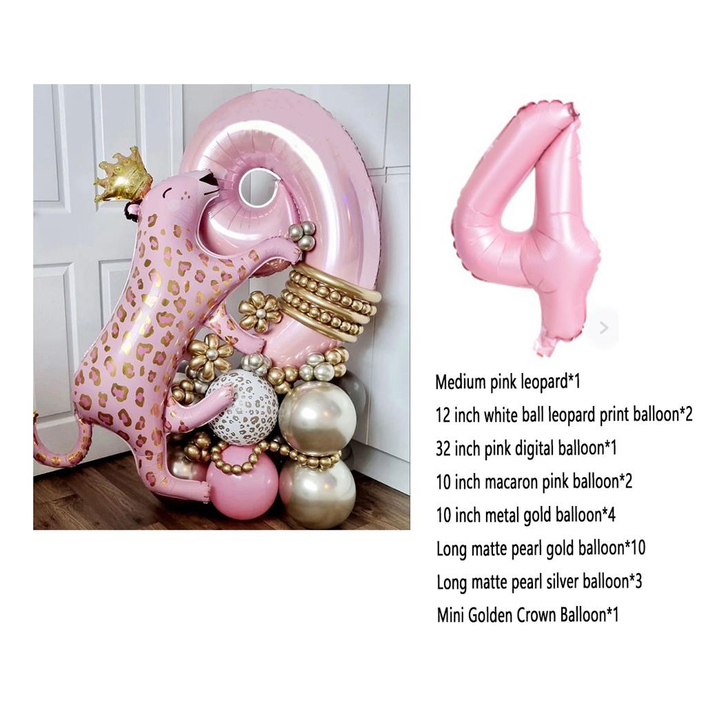 24 sztuk/zestaw różowy balony w kształcie lamparta tropikalny hawajski 32 cal folia w kształcie cyfr hel Globos Baby Shower dekoracje na imprezę urodzinową