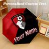 8 Rib Auto Folding Umbrella Bournemouth Football Print Custom Name Text Portable Rain Gear